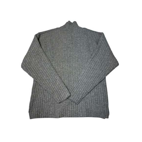 Brooks Brothers Mens Mock Neck Ribbed Sweater Gray Size L 100% Cotton - Picture 4 of 7